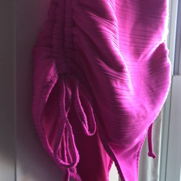 Jessica Simpson Fuchsia Ribbed Swimsuit - Picture 2 of 7